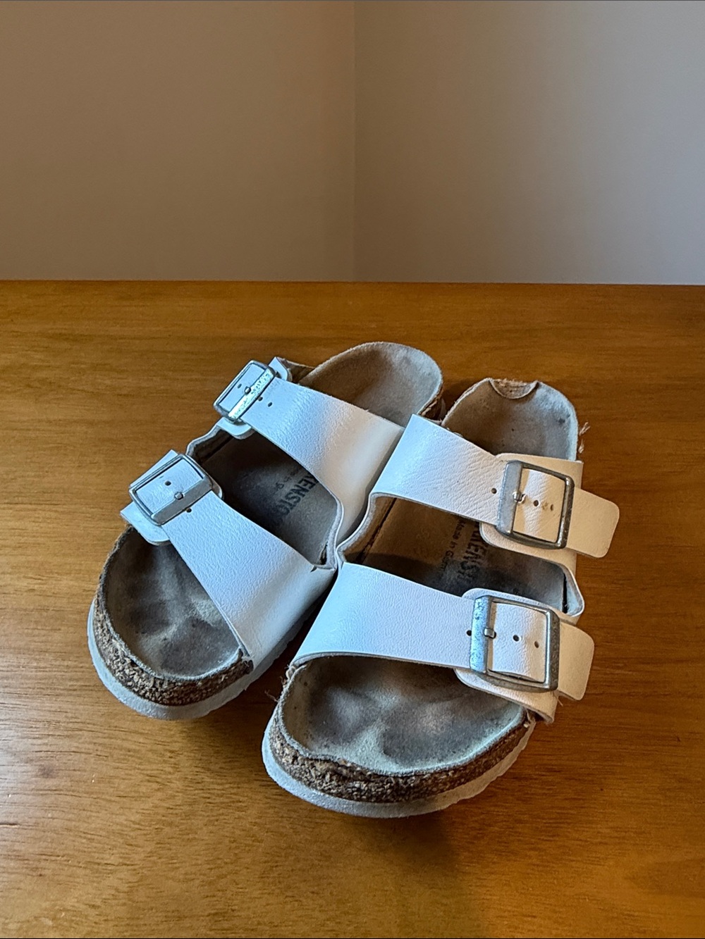 Birkenstock White Double-strap Buckle Sandals